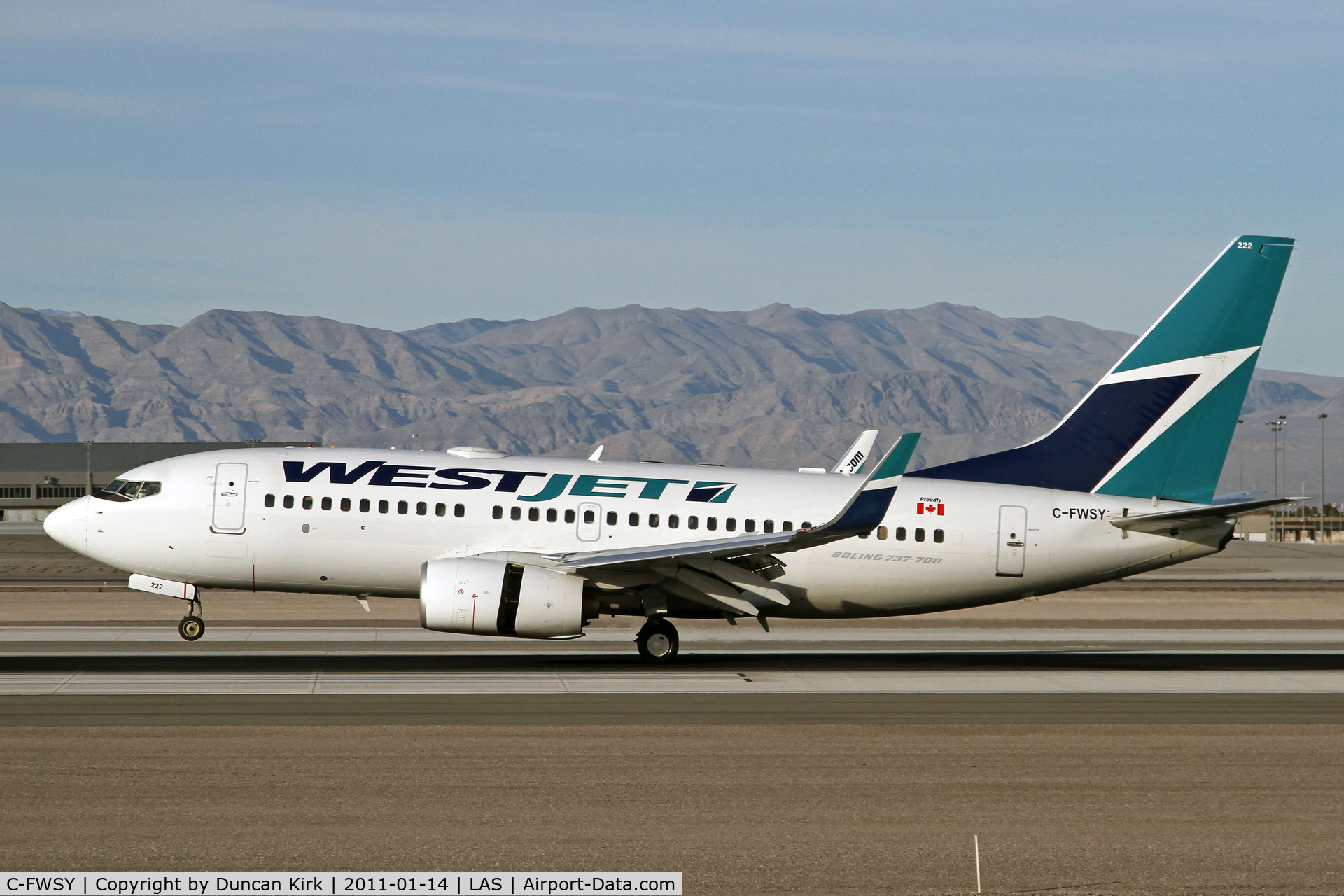 C-FWSY, 2004 Boeing 737-7CT C/N 32762, West Jet has several flights to Las Vegas daily