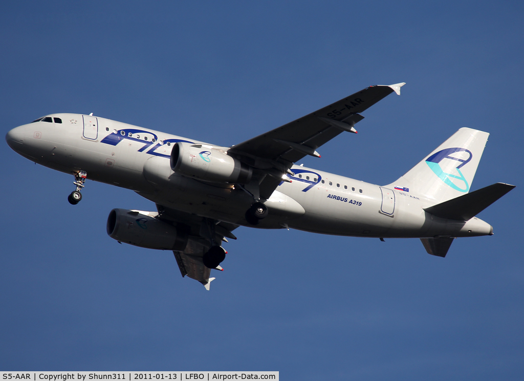 S5-AAR, 2010 Airbus A319-132 C/N 4301, Taking off rwy 32R...