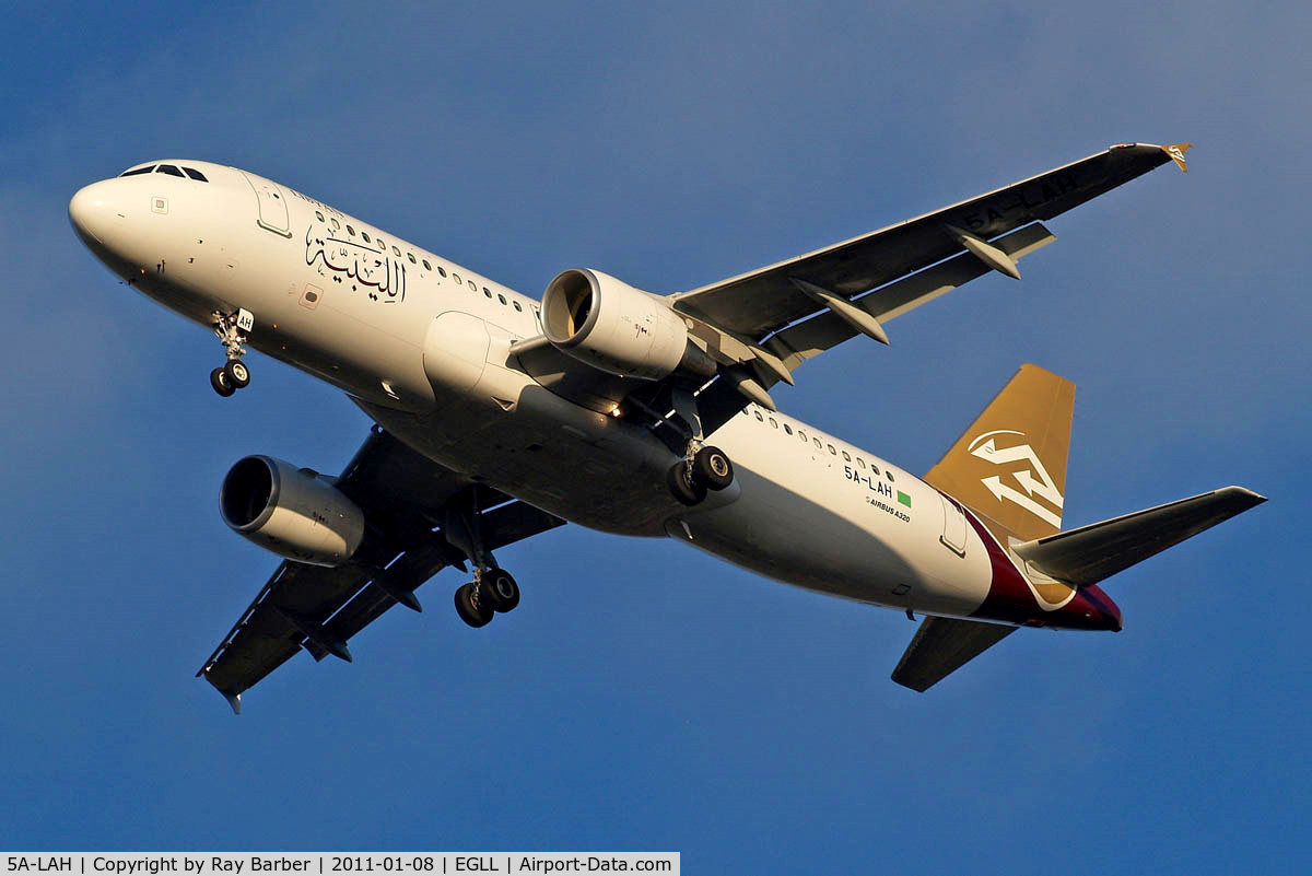 5A-LAH, 2010 Airbus A320-214 C/N 4405, Airbus A320-214 [4405] Libyan Airlines Home~G 08/01/2011