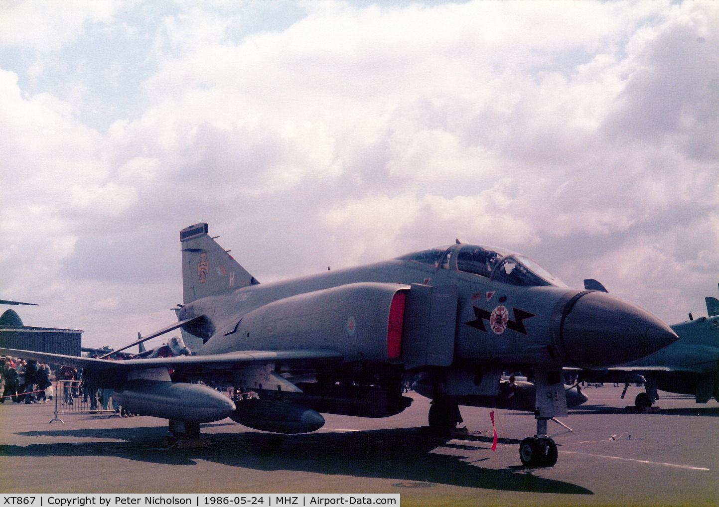 XT867, McDonnell Douglas Phantom FG1 C/N 2546/0013, Phantom FG.1 of 111 Squadron at RAF Leuchars on display at the 1986 RAF Mildenhall Air Fete.