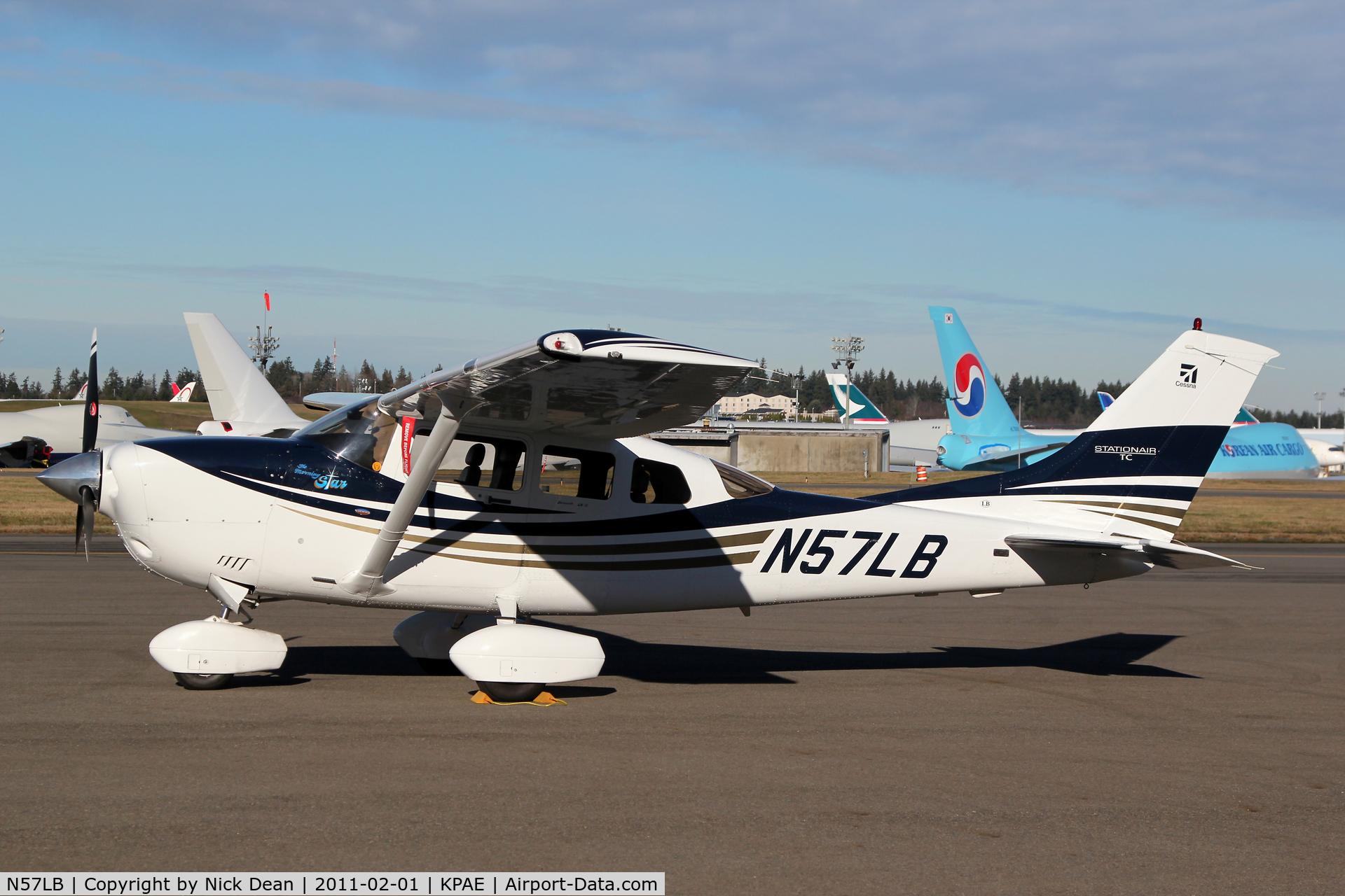 N57LB, 2005 Cessna T206H Turbo Stationair C/N T20608569, KPAE arrived from and departed back to KEUG Mahlon Sweet Field