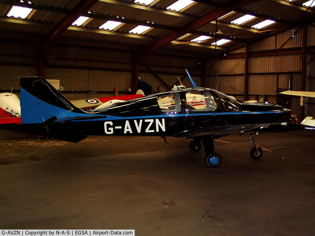 G-AVZN, 1968 Beagle B-121 Pup Series 1 (Pup 100) C/N B121-006, Based in a dark hangar!