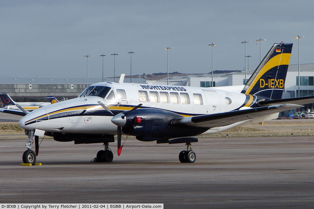 D-IEXB, 1969 Beech 99 Airliner C/N U-70, Nightexpress 1969 Beech BEECH 99, c/n: U-70 on Elmdon ramp at Birmingham