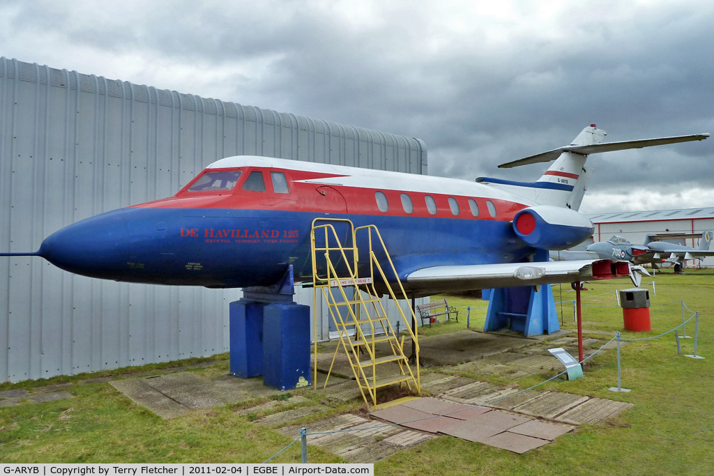 G-ARYB, 1963 De Havilland DH-125 Series 1/521 C/N 25002, De Havilland DH125 SERIES 1/521, c/n: 25002 Test Bed at Midland Air Museum