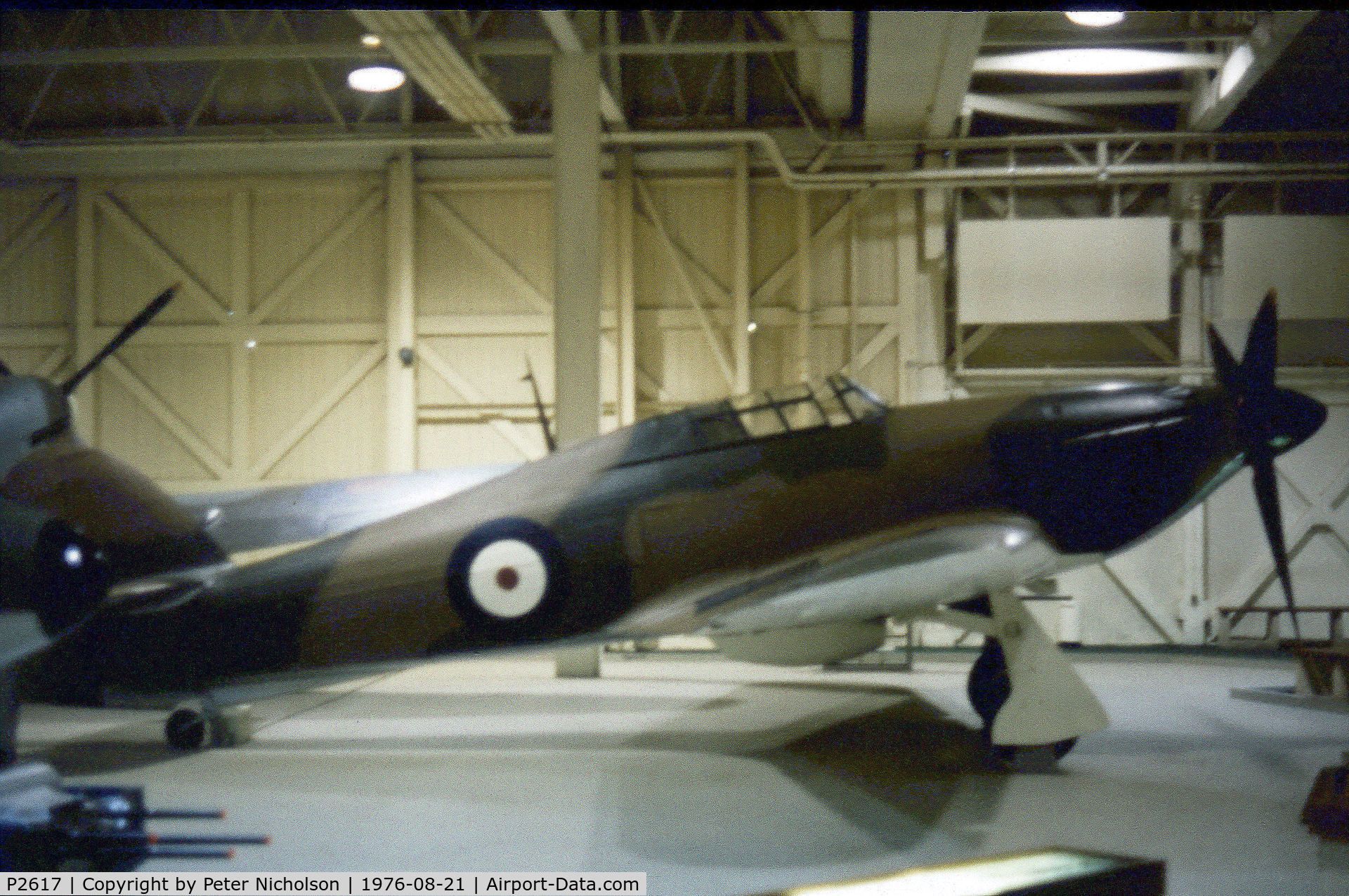 P2617, Hawker Hurricane I C/N Not found P2617, Hurricane I - RAF Maintenace serial 8373M - on display at the RAF Museum at Hendon as seen in August 1976.
