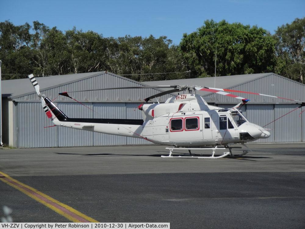 VH-ZZV, 1983 Bell 412 C/N 33105, Chopper with same rego at Caloundra AP Queensland.