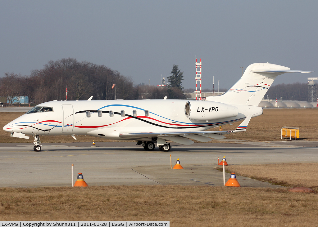LX-VPG, 2008 Bombardier Challenger 300 (BD-100-1A10) C/N 20218, Lining up rwy 05 for departure...