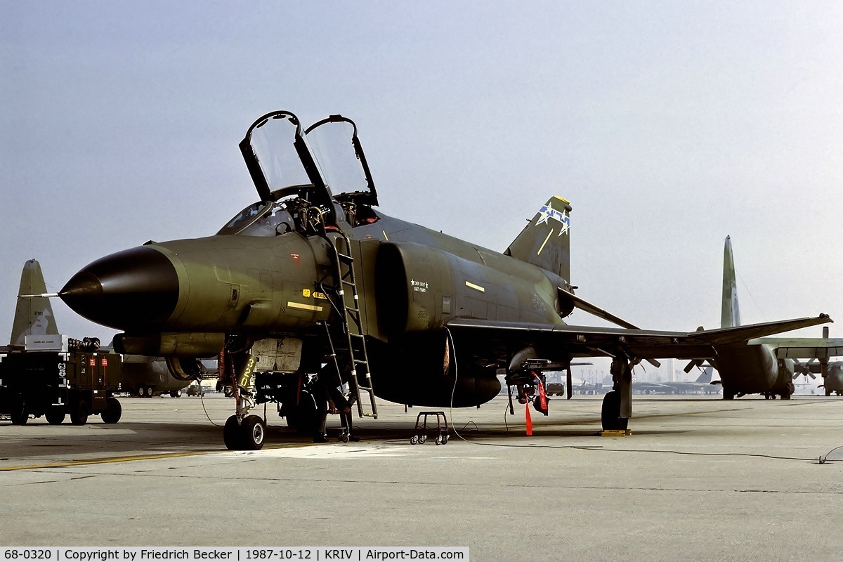 68-0320, 1968 McDonnell Douglas F-4E Phantom II C/N 3349, flightline at March AFB