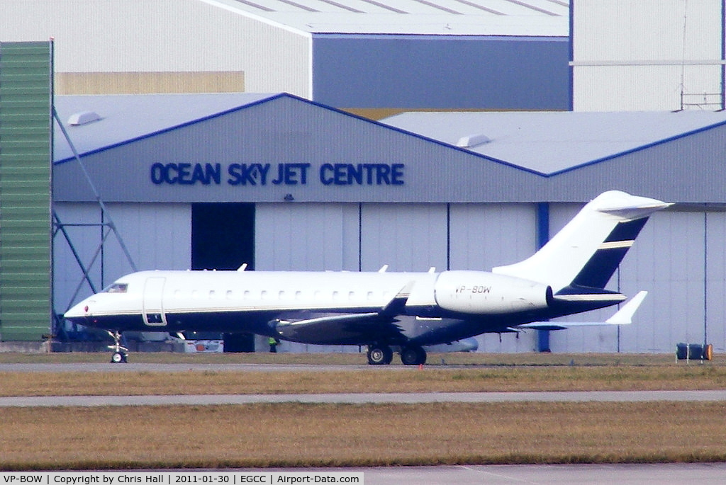 VP-BOW, 2004 Bombardier Global Express (BD-700-1A10) C/N 9141, on the Ocean Sky ramp