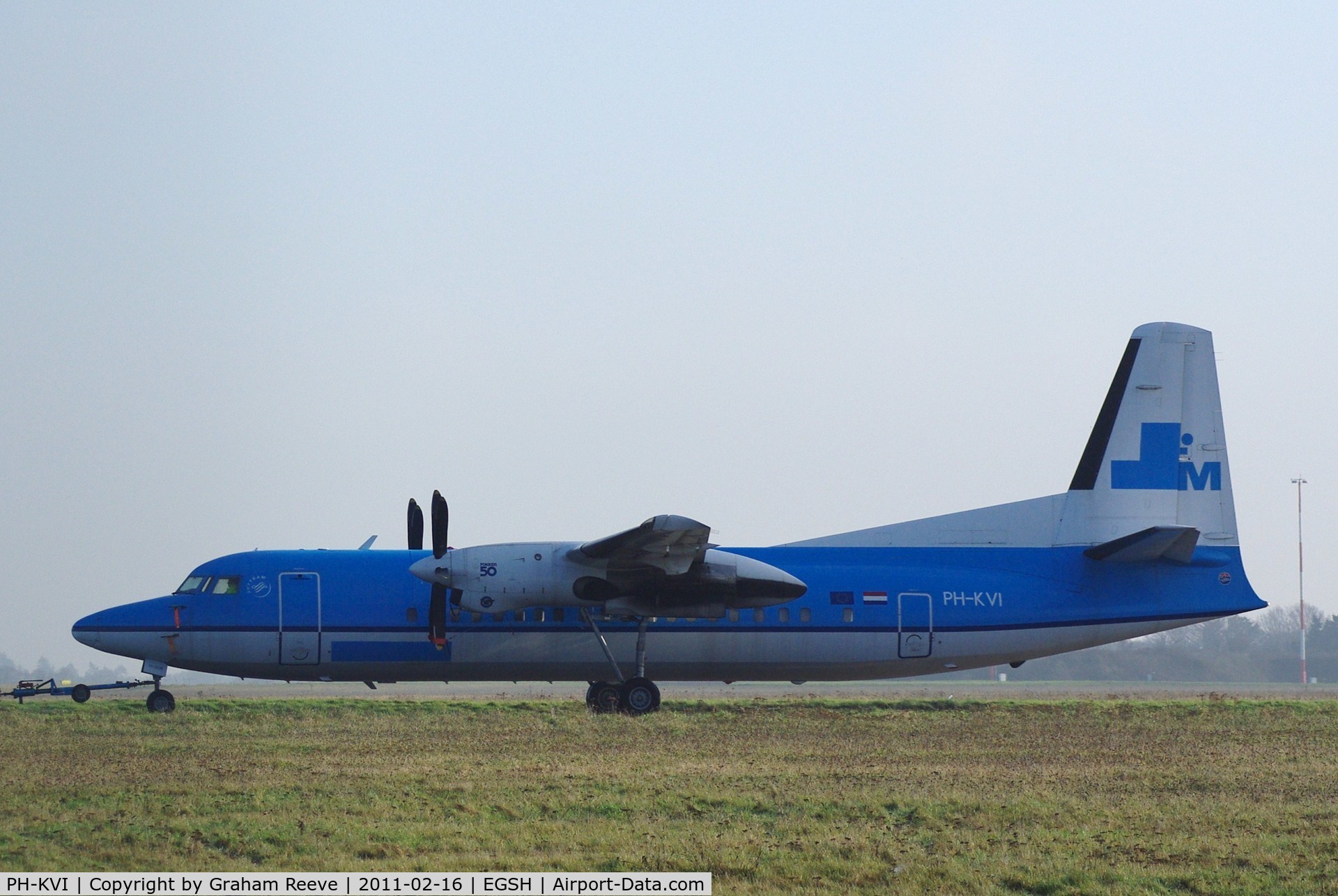 PH-KVI, 1991 Fokker 50 C/N 20218, Being towed back to the storeage area.