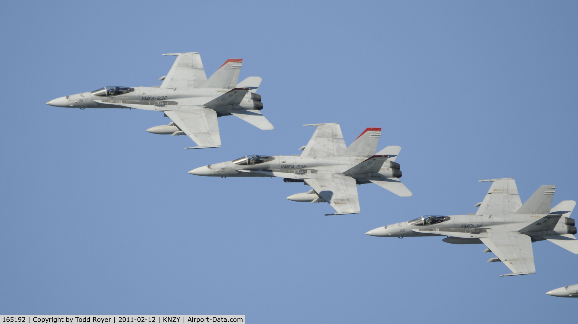 165192, McDonnell Douglas F/A-18C Hornet C/N 1333/C417, Lead aircraft in formation at Centennial of Naval Aviation celebration