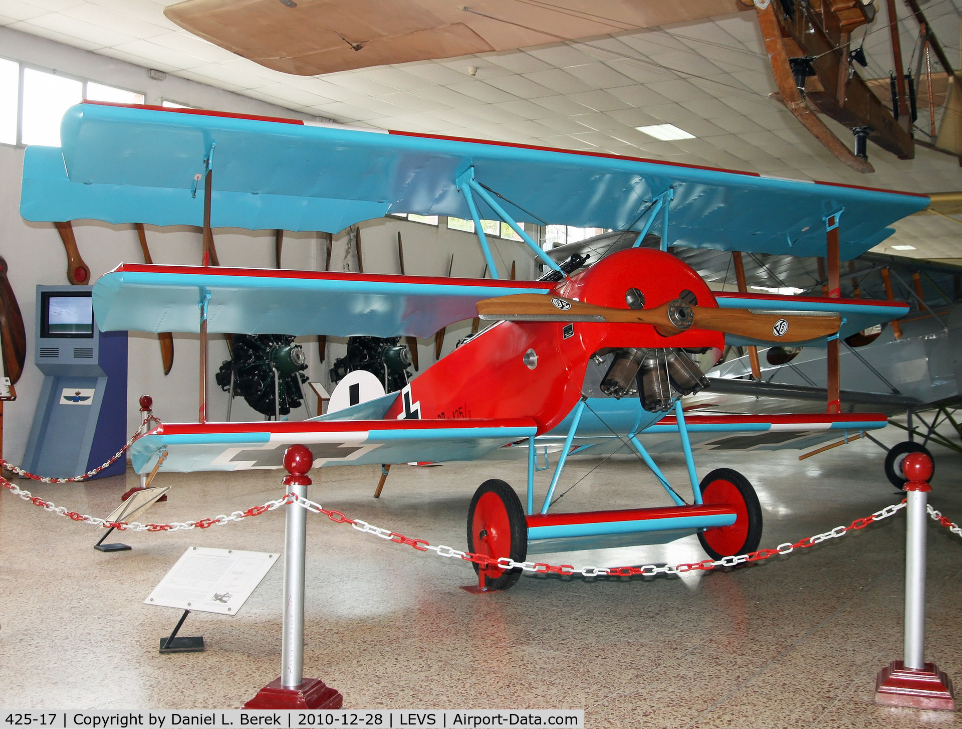 425-17, 1992 Fokker Dr.1 Triplane Replica C/N Not found 425/17 (2), This aircraft was built to replace the 1917 original, which was lost in a fire at the Expo '92 at Seville.