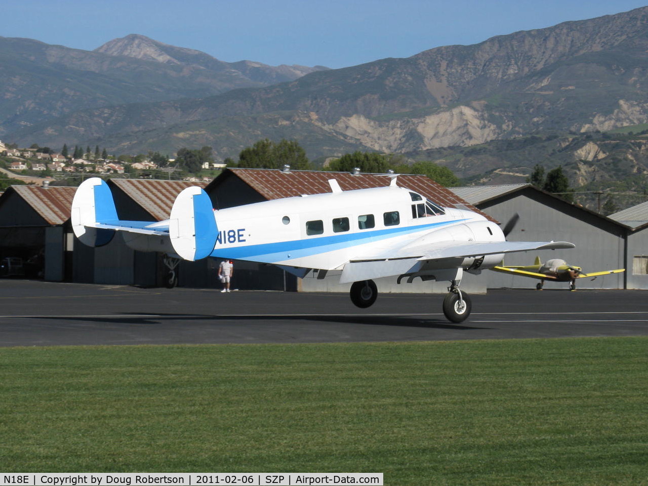 N18E, 1958 Beech E18S C/N BA-383, 1985 Beech SUPER E18S, two P&W R-985 Wasp Jrs. 450 Hp each, landing Rwy 04