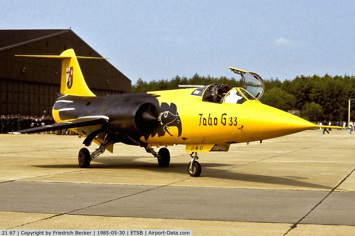 21 67, Lockheed F-104G Starfighter C/N 683-7036, last call of the F-104G at Fliegerhorst Büchel 1985-05-30