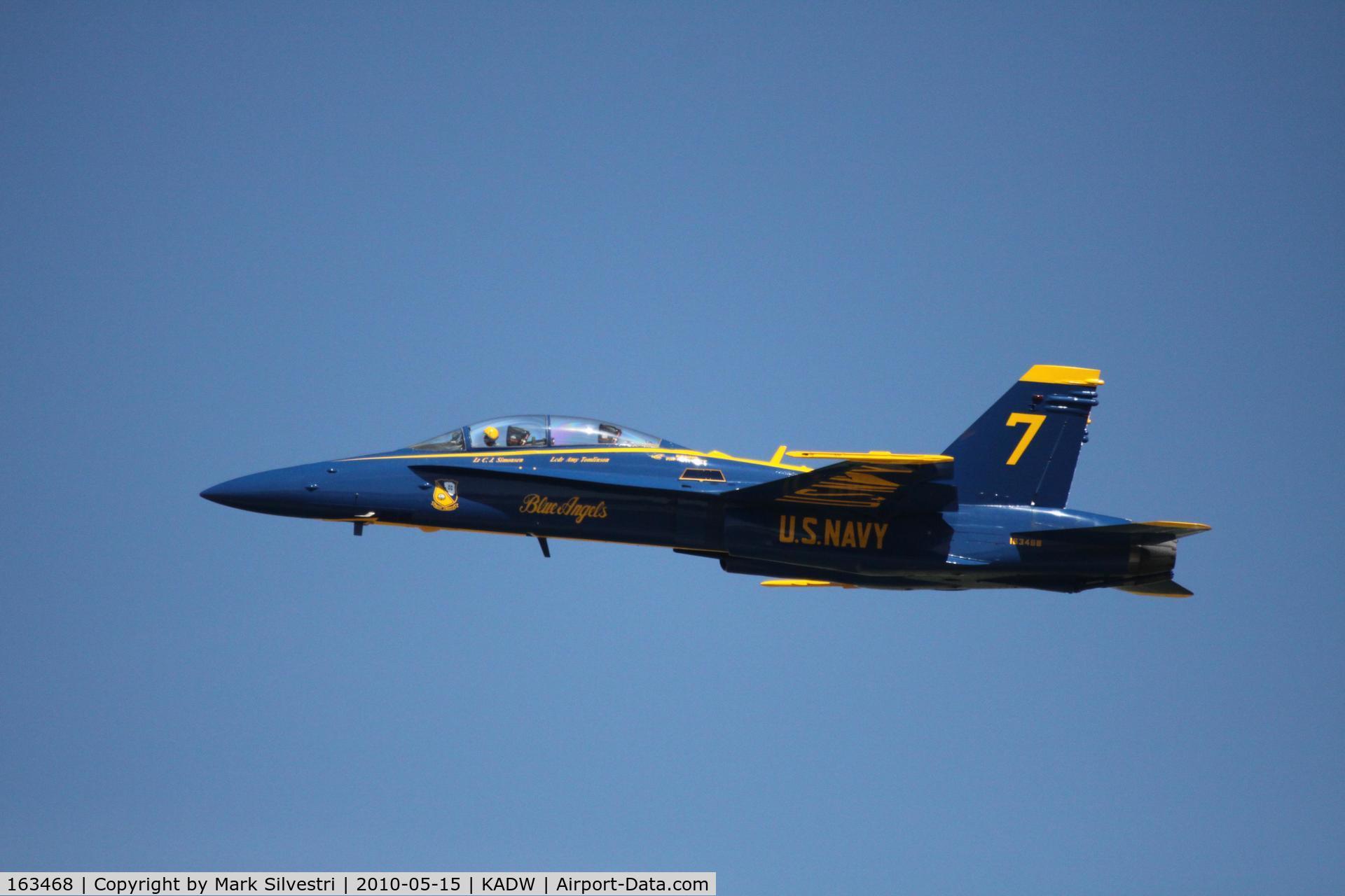 163468, McDonnell Douglas F/A-18D Hornet C/N 0691, Joint Base Andrews 2010 - Blue Angel 7