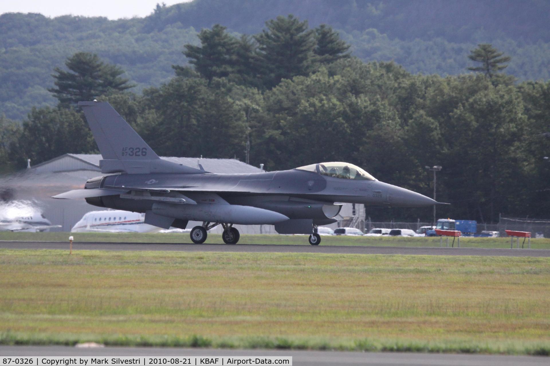 87-0326, General Dynamics F-16C Fighting Falcon C/N 5C-587, Barnes Municipal Airport, Westfield, MA 2010