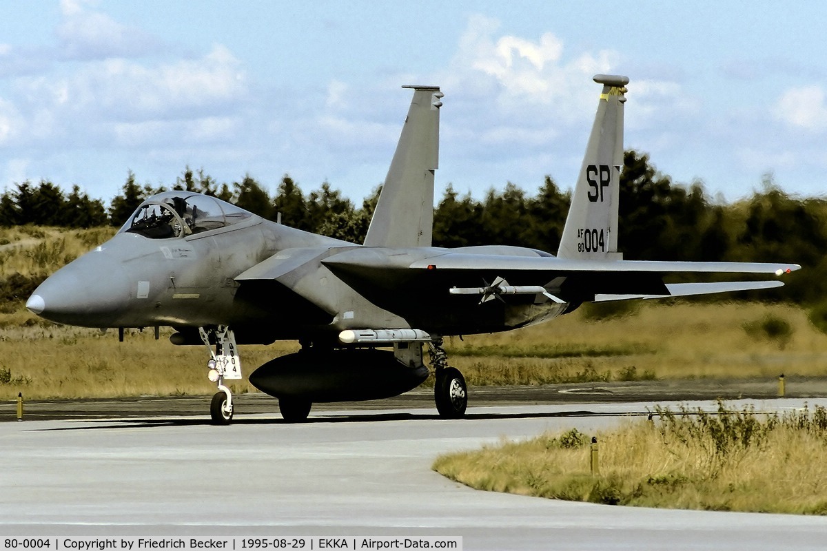 80-0004, 1980 McDonnell Douglas F-15C Eagle C/N 0638/C153, taxying to the active