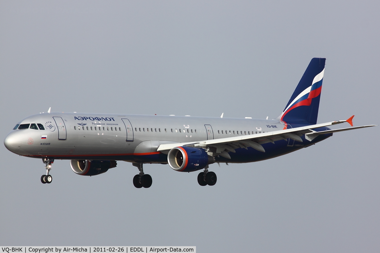 VQ-BHK, 2010 Airbus A321-211 C/N 4461, Aeroflot