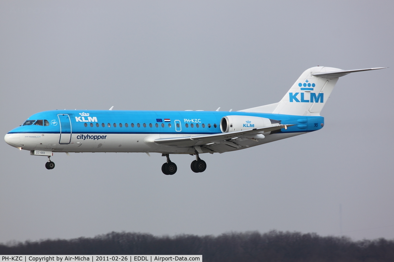 PH-KZC, 1996 Fokker 70 (F-28-0070) C/N 11566, KLM Cityhopper