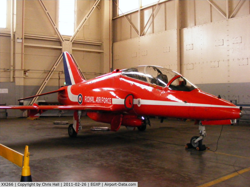 XX266, 1979 Hawker Siddeley Hawk T.1A C/N 102/312102, inside the RAFAT hangar at RAF Scampton