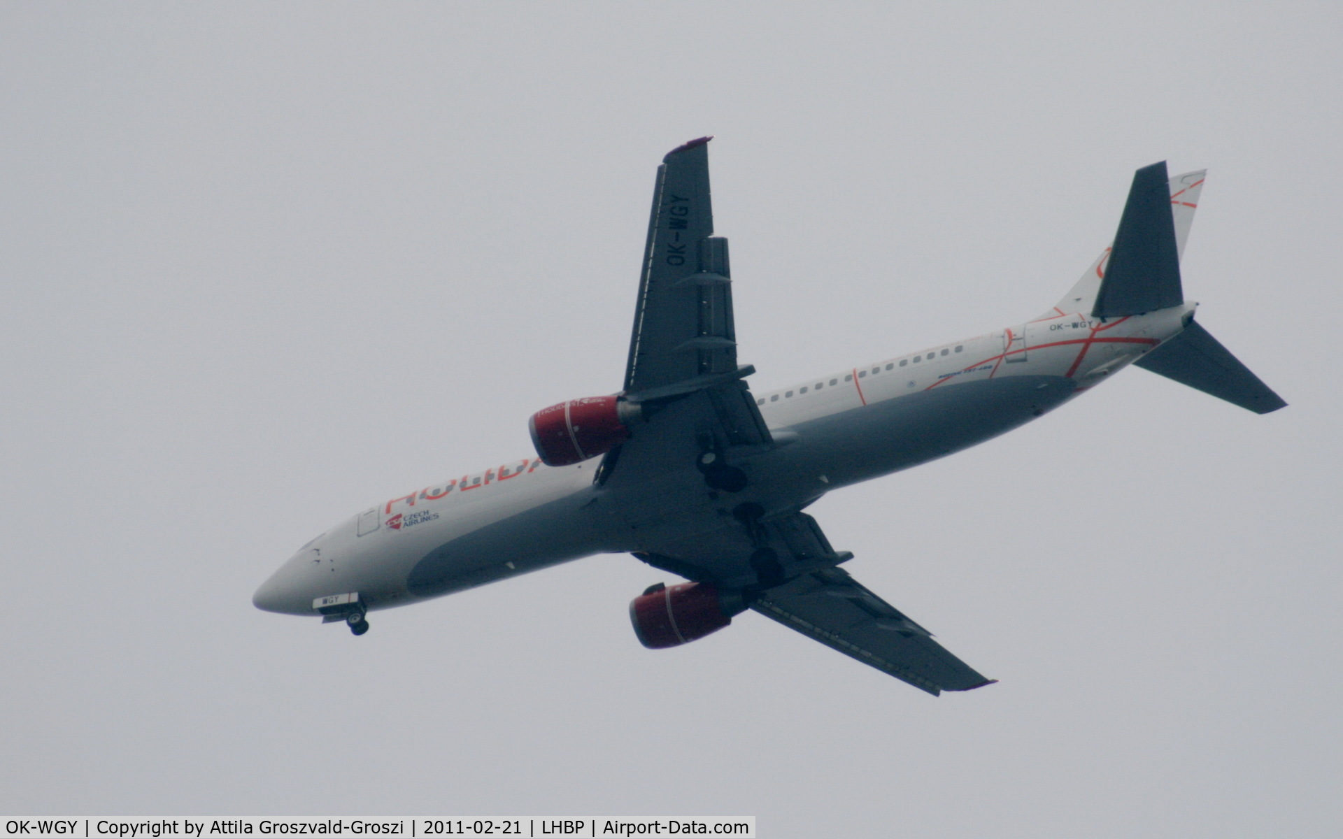 OK-WGY, 1991 Boeing 737-436 C/N 25839, On a landing direction, in Üllö city airspace.