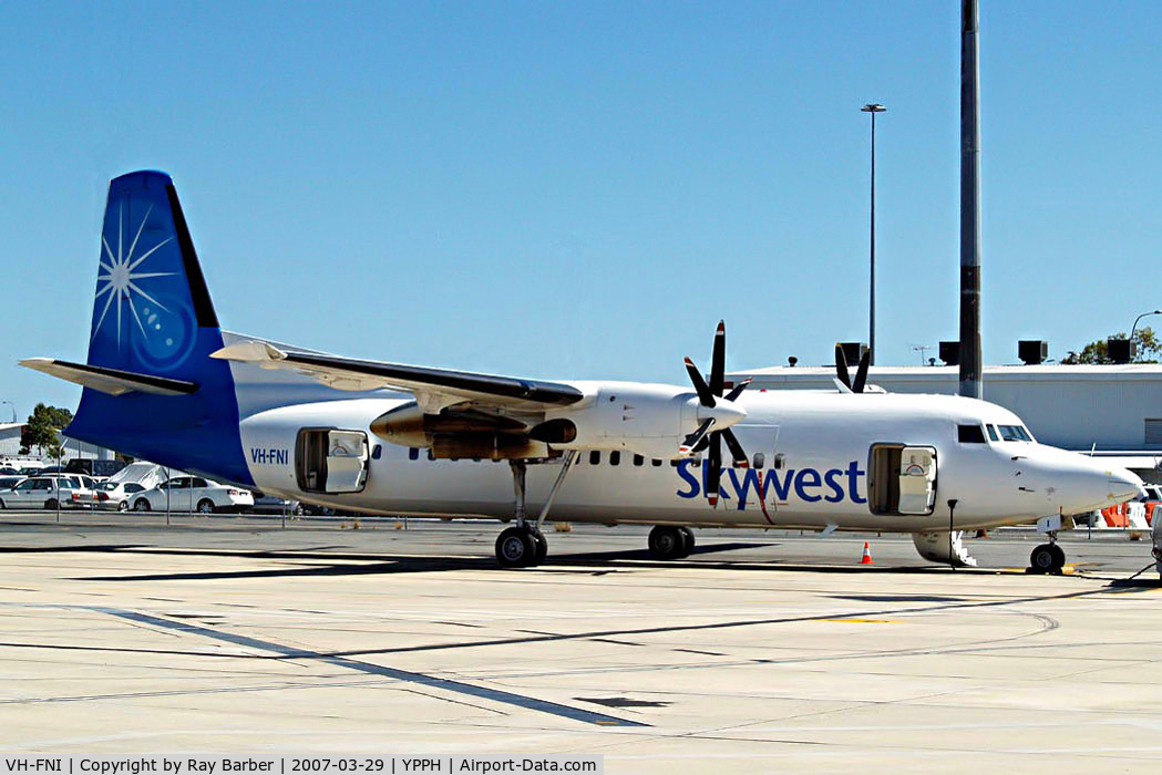 VH-FNI, 1987 Fokker 50 C/N 20114, Fokker F-50 [20114] Skywest Airlines (Pty) Perth~VH 29/03/2007.