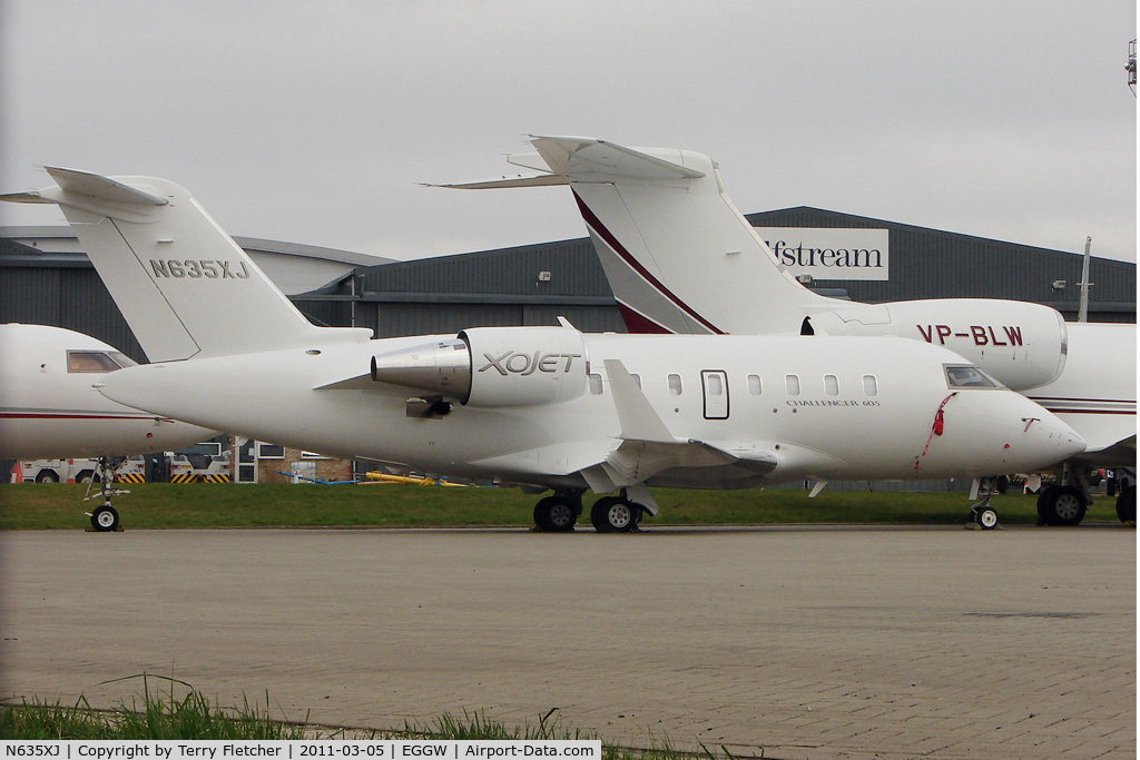 N635XJ, 2009 Bombardier Challenger 605 (CL-600-2B16) C/N 5835, Bombardier CL-600-2B16, c/n: 5835 at Luton