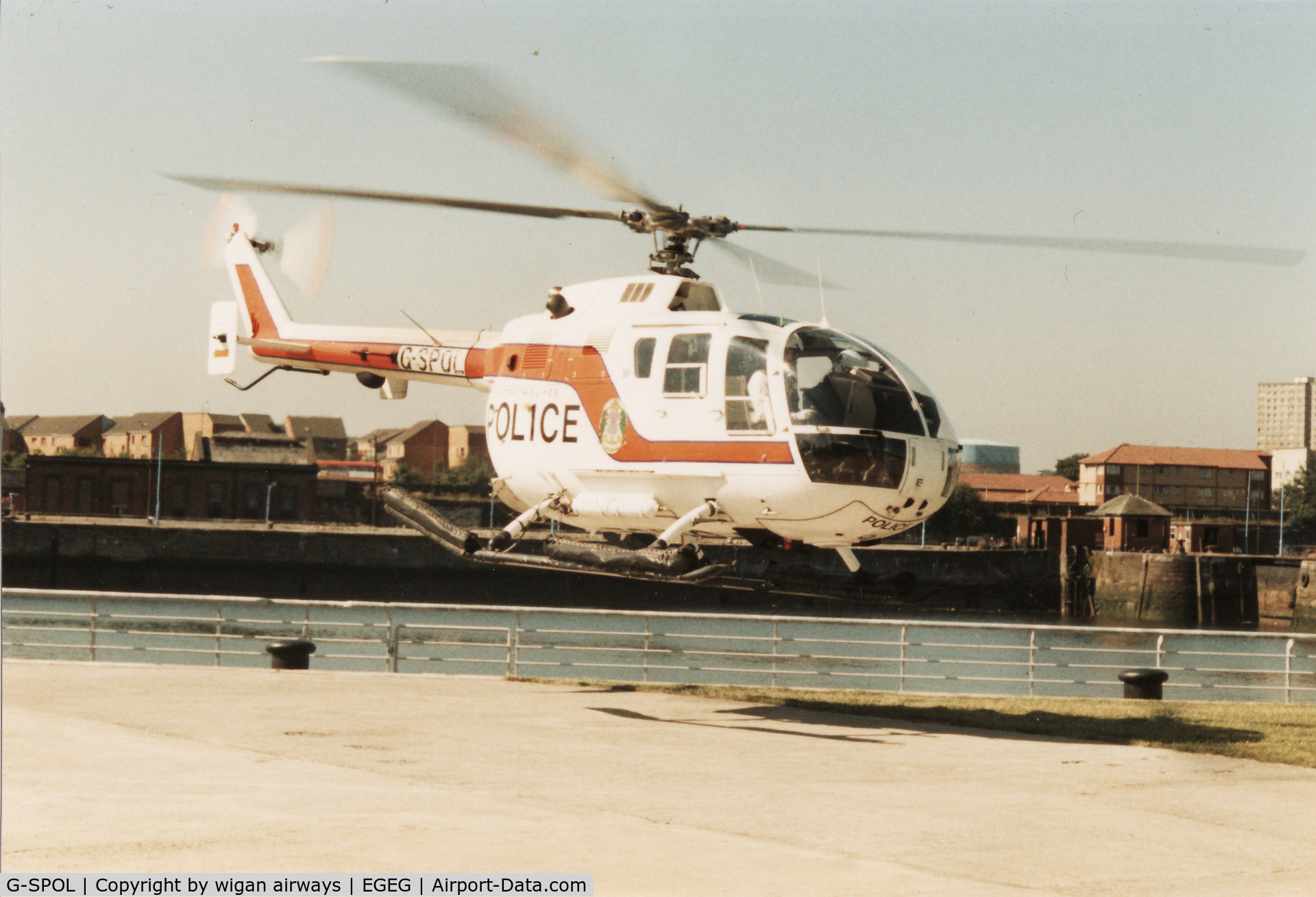 G-SPOL, 1979 MBB Bo-105DBS-4 C/N S-392, with the Strathclyde Police