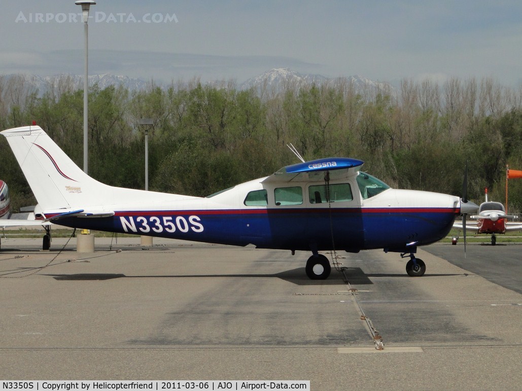 N3350S, 1969 Cessna 210J Centurion C/N 21059150, Parked and tied down
