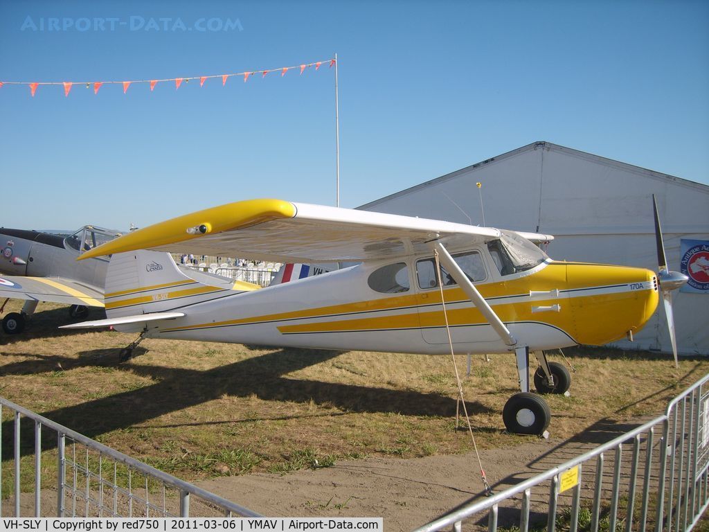 VH-SLY, 1951 Cessna 170A C/N 20145, On static display at Avalon Air Show 2011