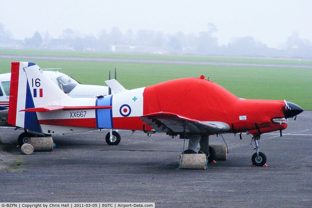 G-BZFN, 1975 Scottish Aviation Bulldog T.1 C/N BH120/325, wearing its former RAF id XX667