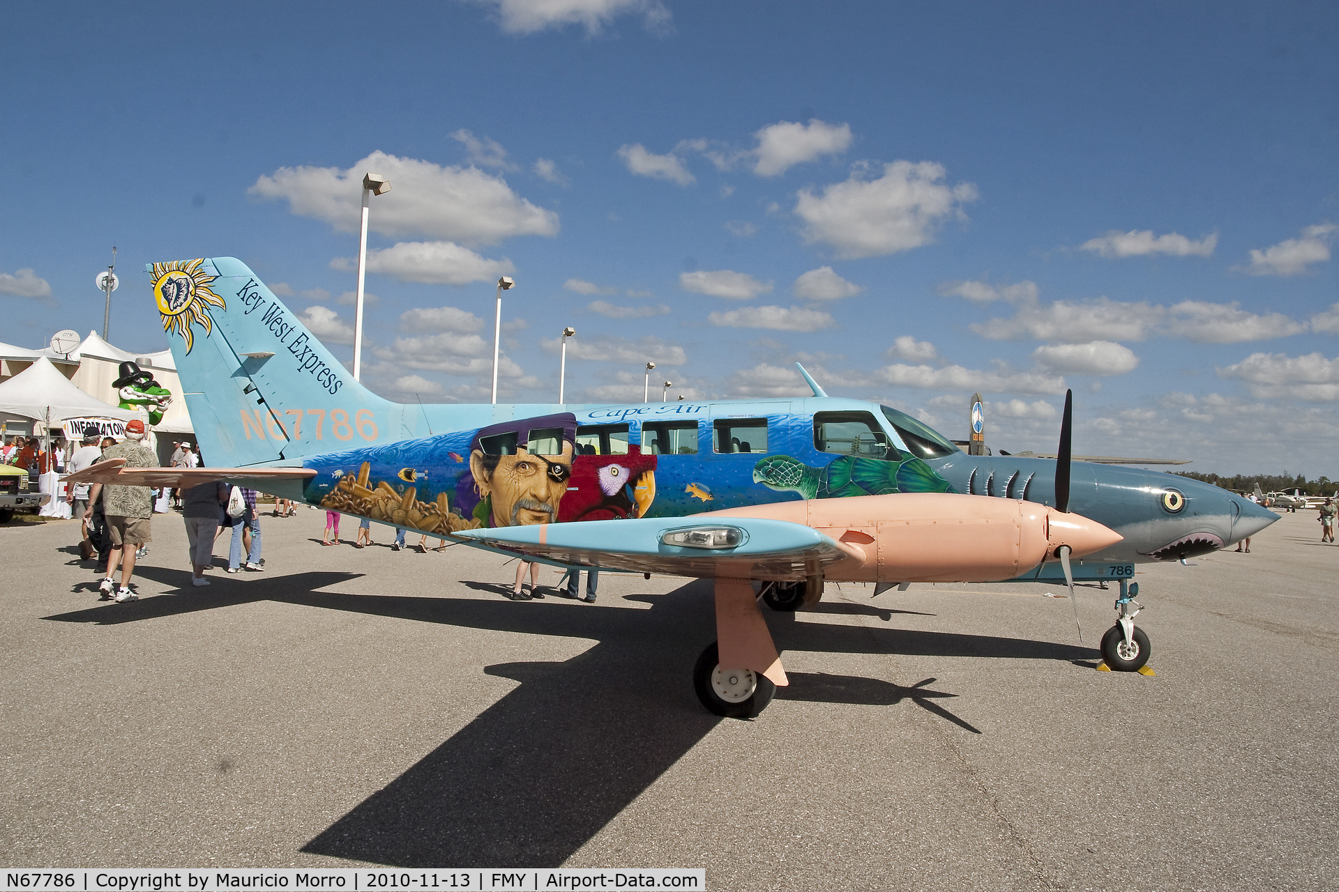 N67786, 1981 Cessna 402C Utiliner C/N 402C0631, Fantasy Flyer a colorful Cessna 402C from Cape Air