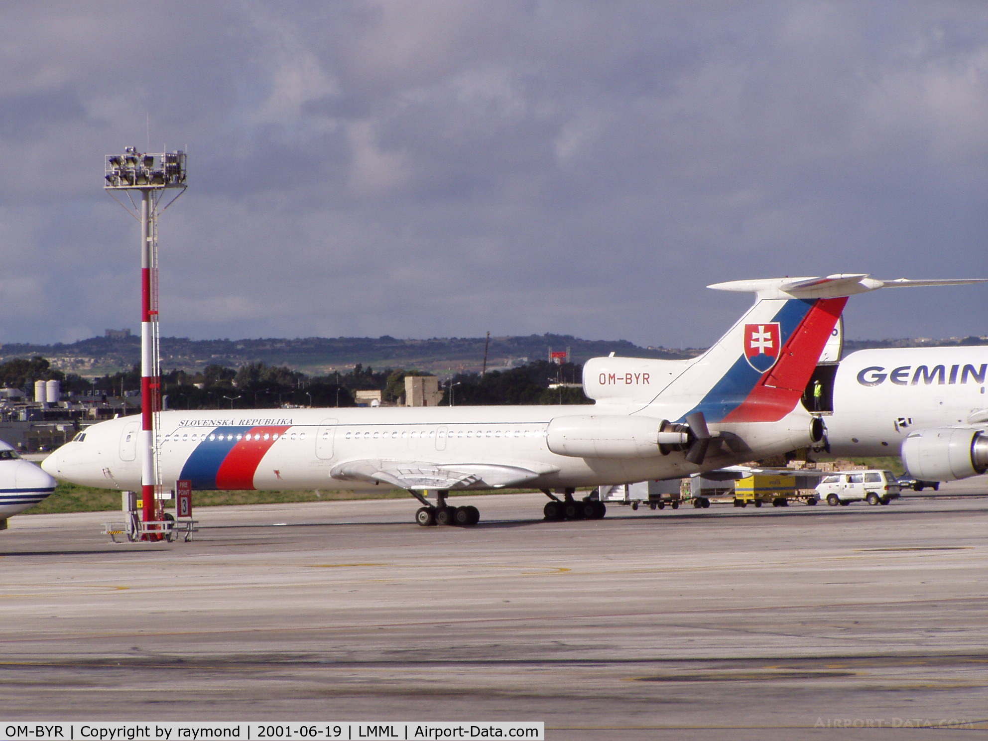OM-BYR, 1998 Tupolev Tu-154M C/N 98A1012, Slovak Republic Tu154 OM-BYR on Park9 Malta International Airport.