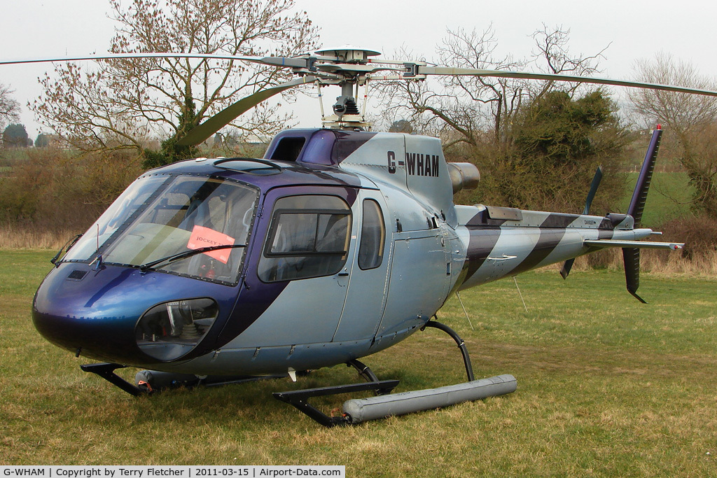 G-WHAM, 2001 Eurocopter AS-350B-3 Ecureuil Ecureuil C/N 3494, Visitor to Day 1 of the 2011 Cheltenham Horseracing Festival