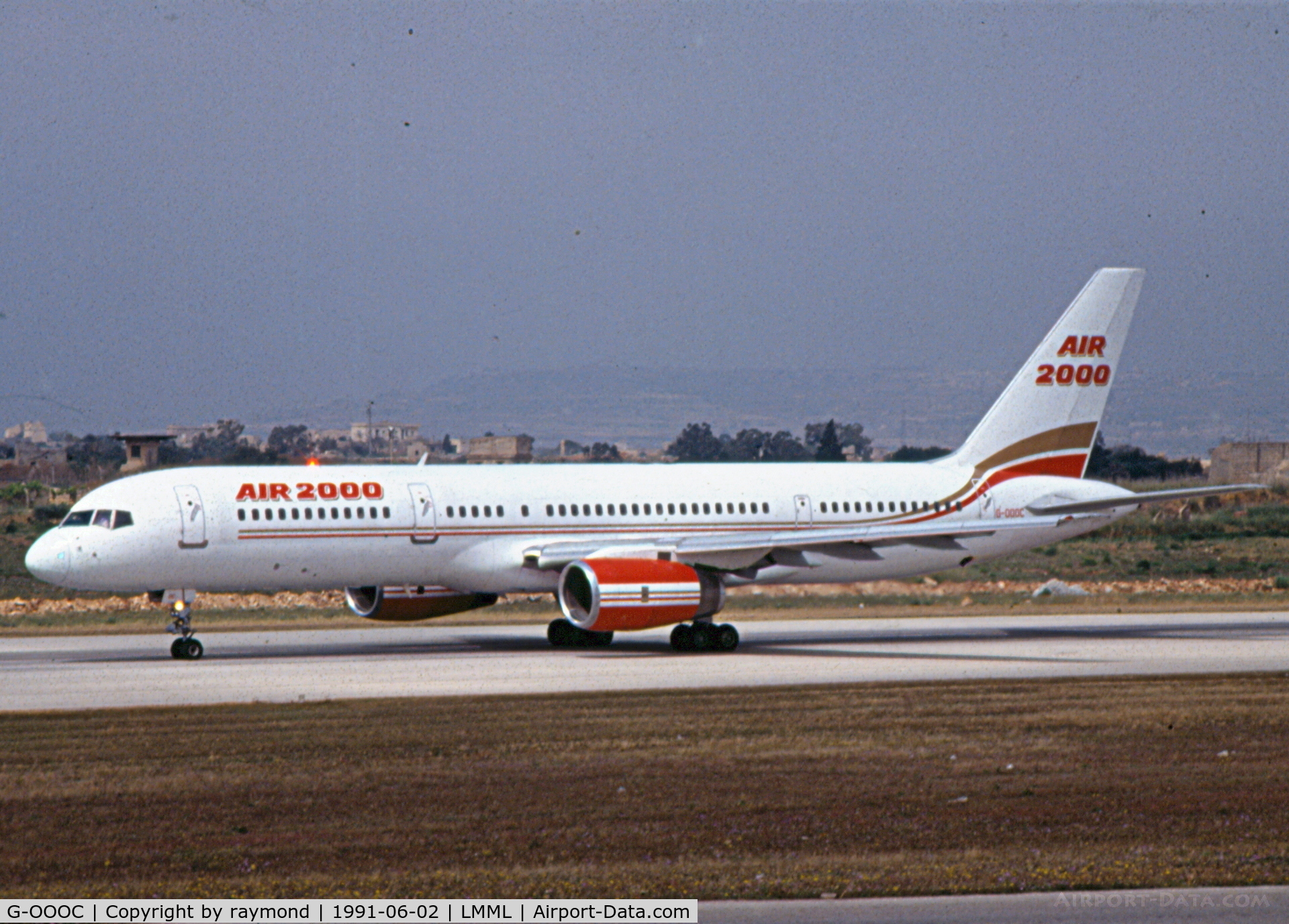 G-OOOC, 1988 Boeing 757-28A C/N 24017, B757 G-OOOC Air2000 during take-off roll RW14.
