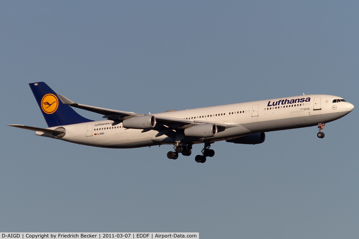 D-AIGD, 1993 Airbus A340-311 C/N 028, on final
