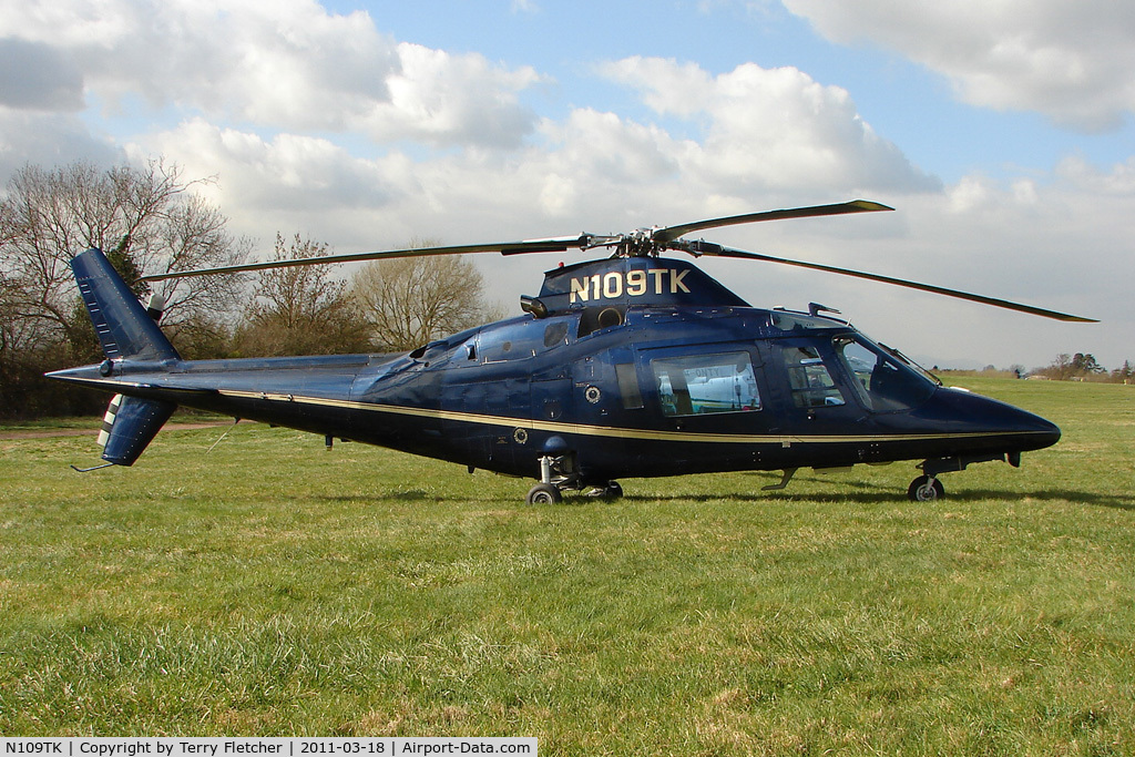 N109TK, 1991 Agusta A-109C C/N 7650, A visitor to Cheltenham Racecourse on 2011 Gold Cup Day