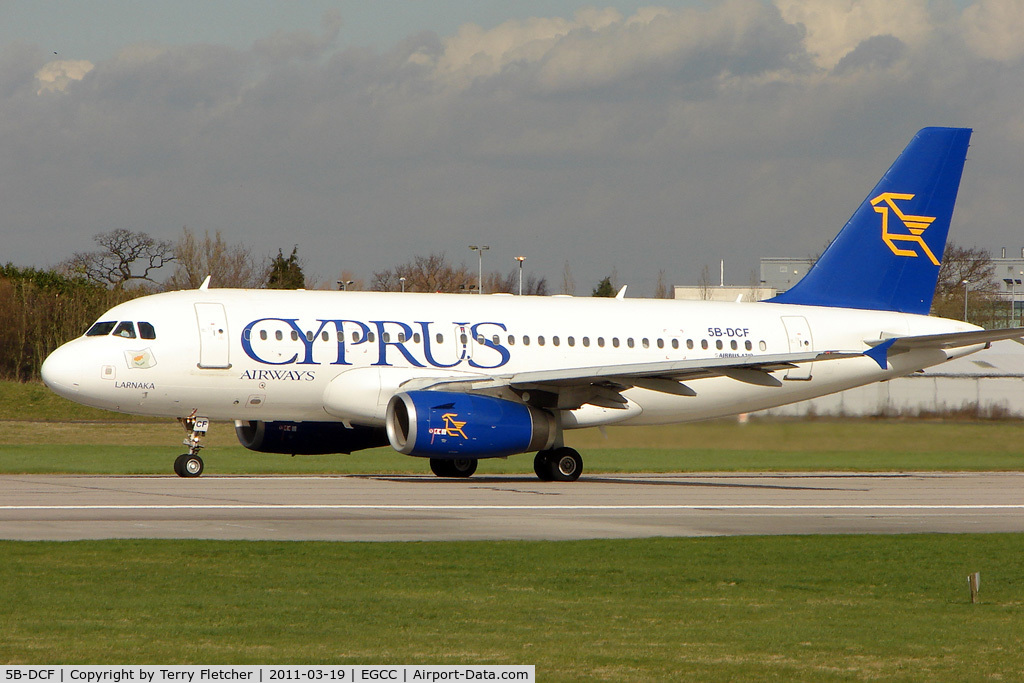 5B-DCF, 2006 Airbus A319-132 C/N 2718, Cyprus Airways' 2006 Airbus 319-132, c/n: 2718 about to depart Manchester (UK)