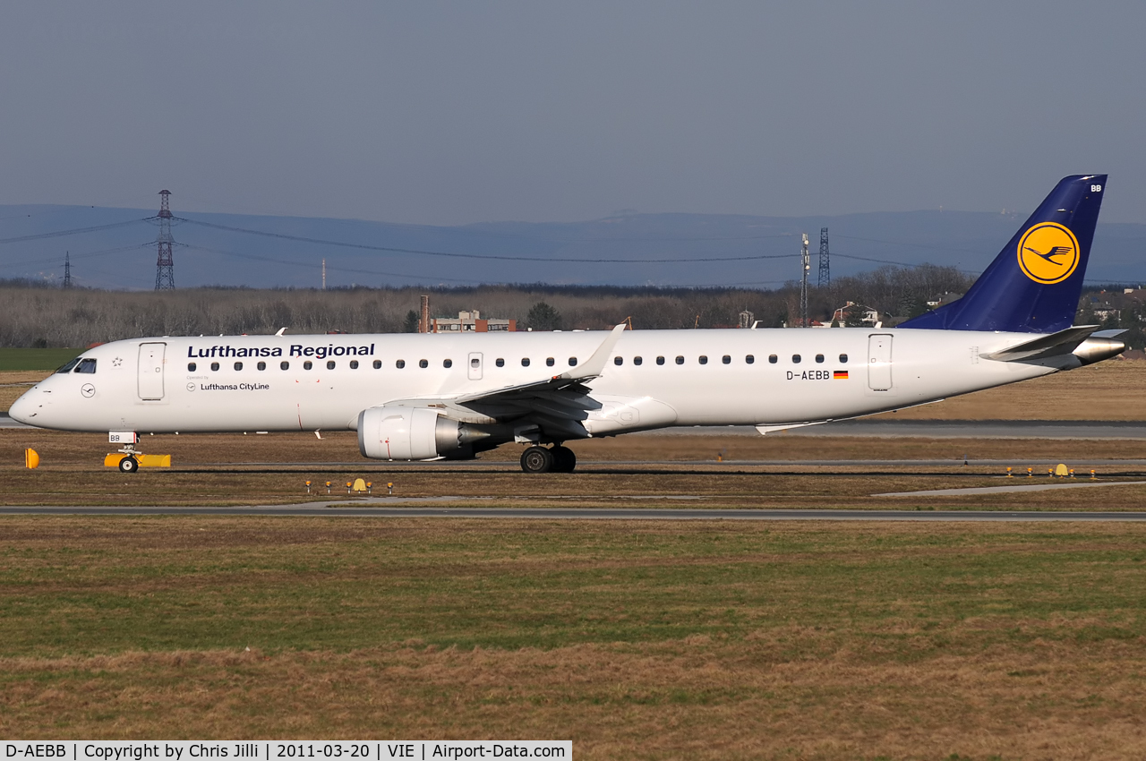 D-AEBB, 2009 Embraer 195LR (ERJ-190-200LR) C/N 19000316, Lufthansa Regional