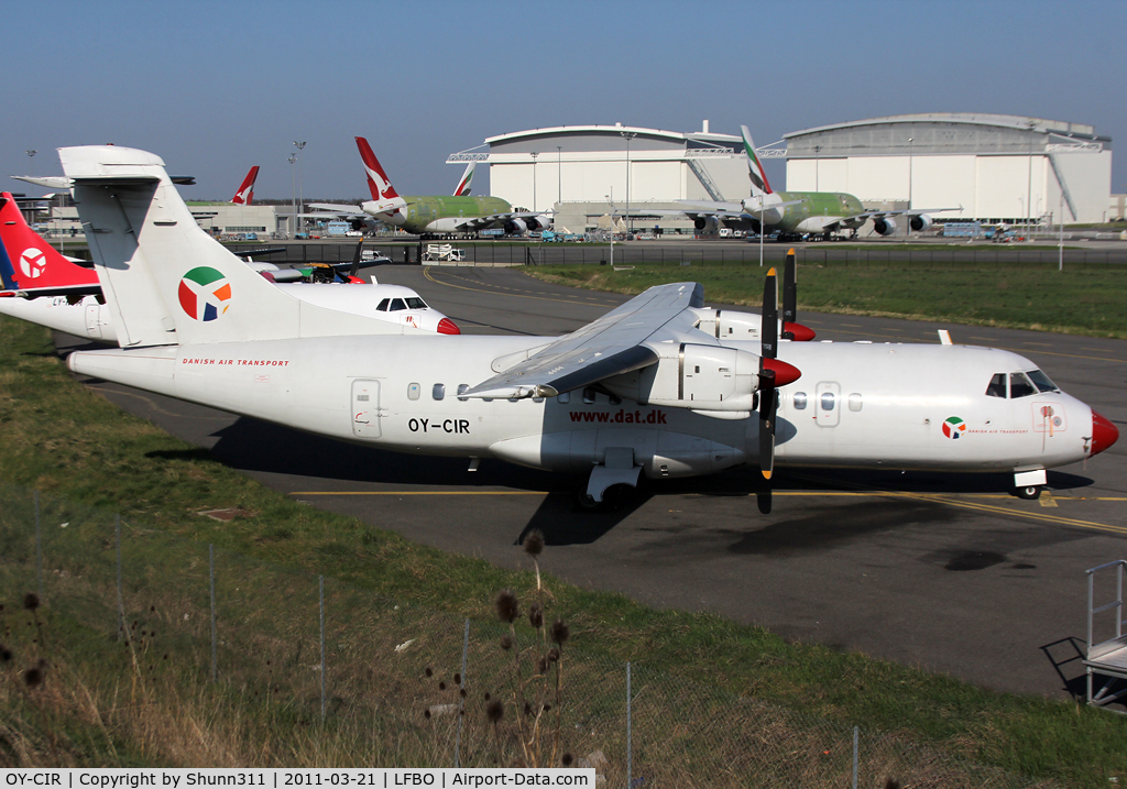 OY-CIR, 1988 ATR 42-312 C/N 107, Parked at Latecoere Aeroservices facility...