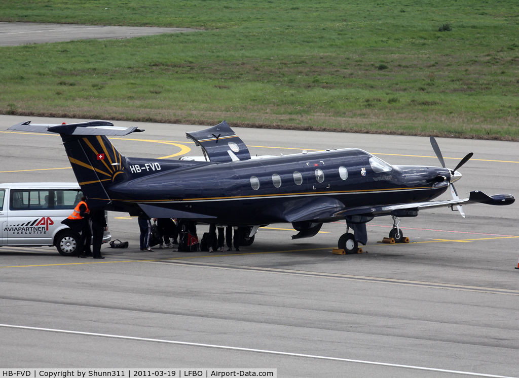 HB-FVD, 2008 Pilatus PC-12/47E C/N 1072, Parked at the General Aviation area...