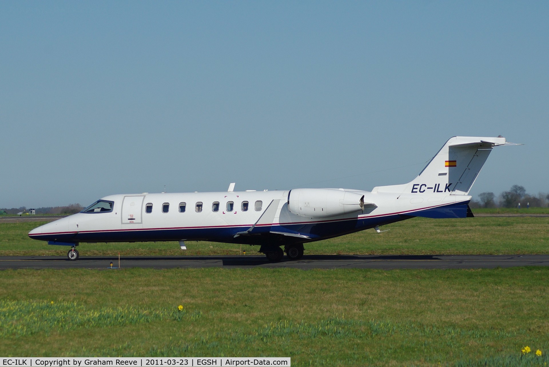 EC-ILK, 1999 Learjet 45 C/N 45-064, About to depart.