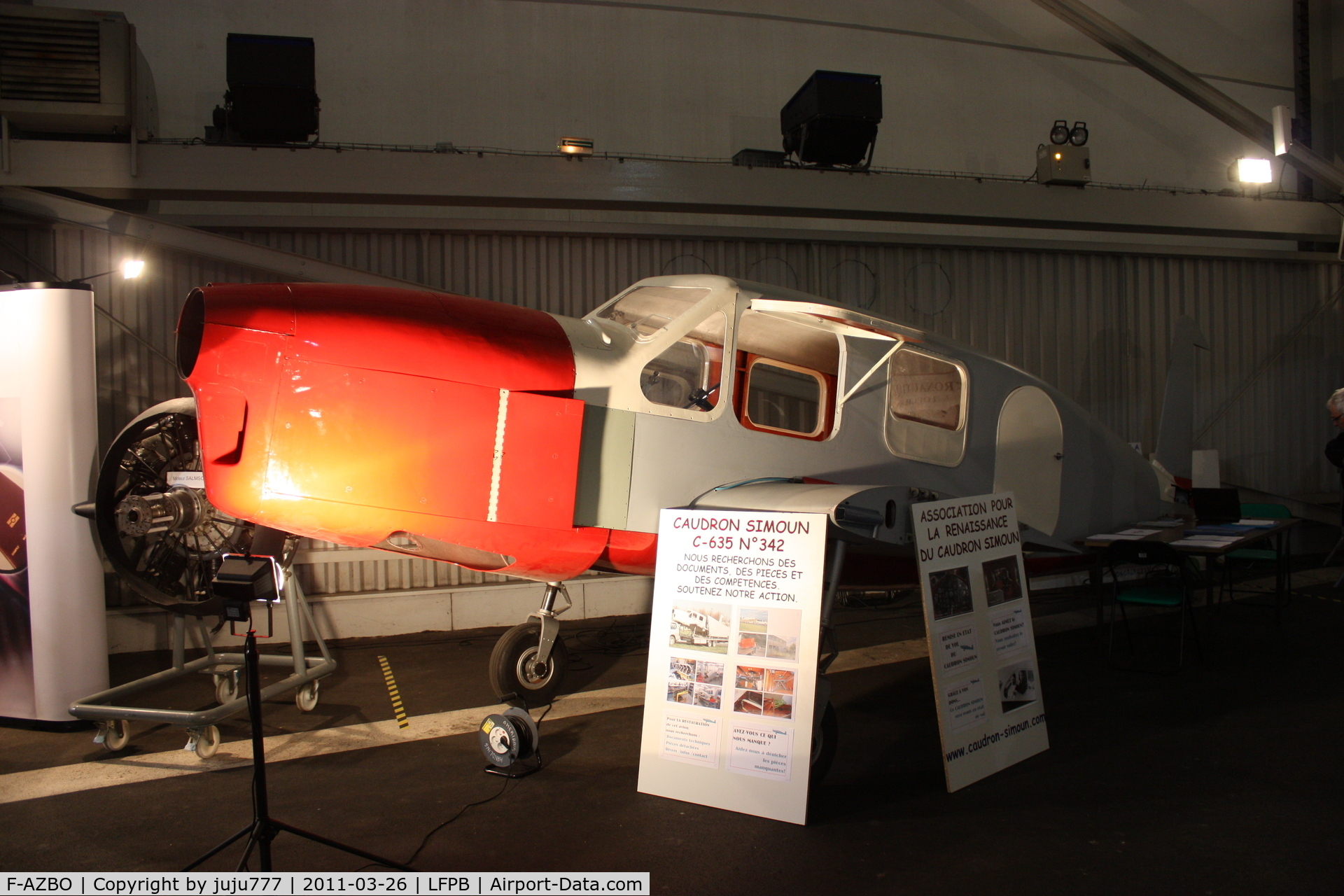 F-AZBO, Caudron C.635 Simoun C/N 342, on display at Le Bopurget during 