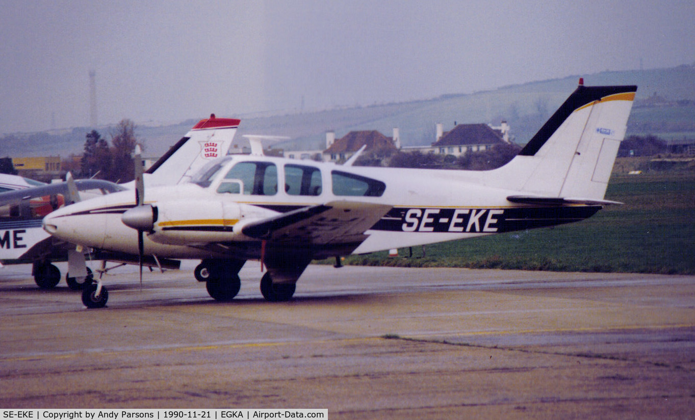 SE-EKE, 1964 Beech 95-B55 Baron C/N TC-653, Visiting Shoreham (scanned print)
