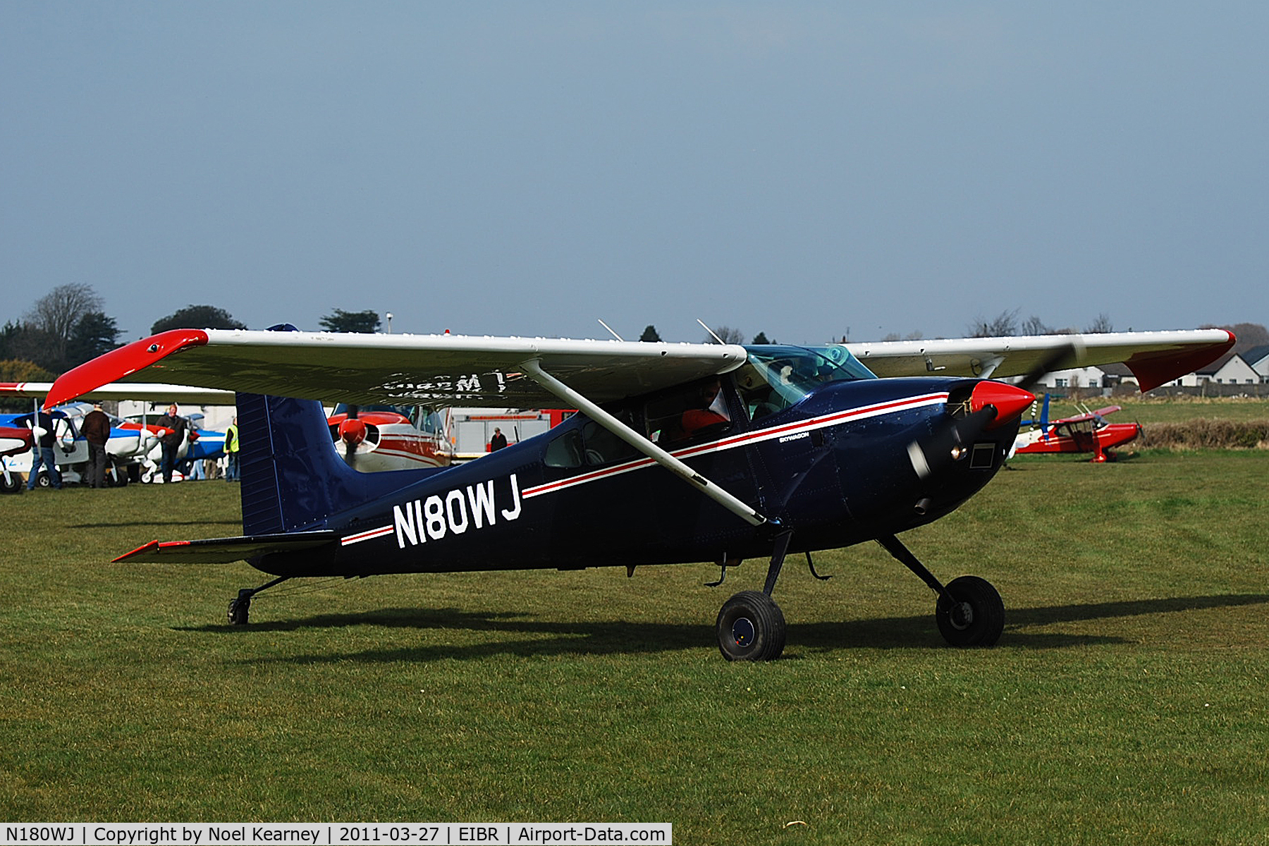 N180WJ, 1977 Cessna 180K Skywagon C/N 18052873, Attending the Birr Fly-in 27-03-2011