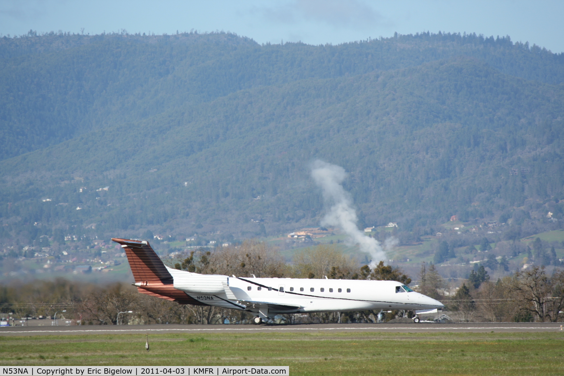 N53NA, 2004 Embraer EMB-135BJ Legacy C/N 145770, 4/3/2011 departure from Rogue valley international airport