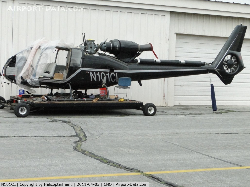 N101CL, 1973 Aérospatiale SA-341G Gazelle C/N 1061, On a cart and appears to be having some major work being performed
