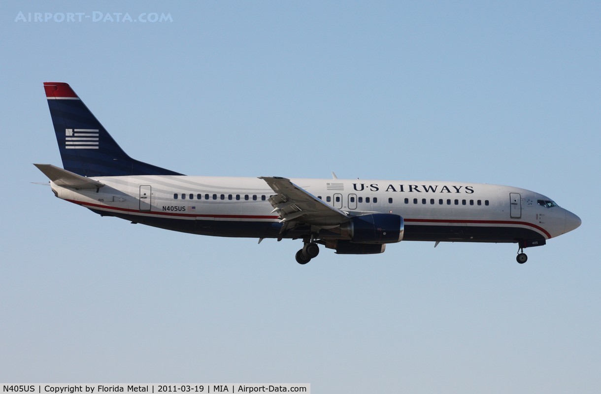 N405US, 1989 Boeing 737-401 C/N 23885, US Airways 737-400