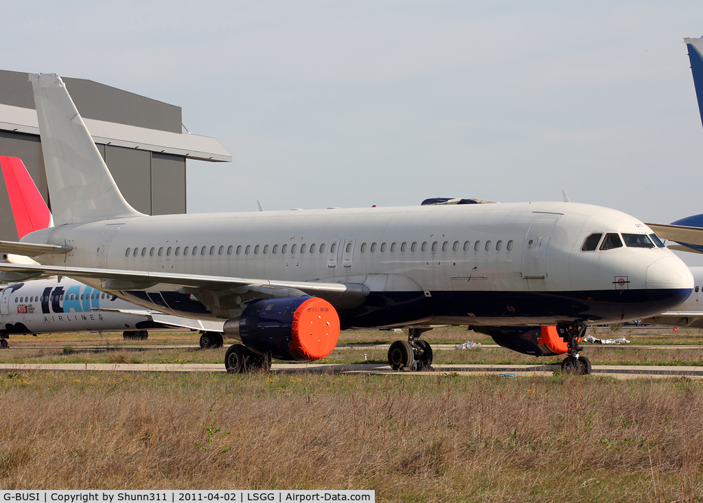 G-BUSI, 1990 Airbus A320-211 C/N 103, Stored without titles and logos...