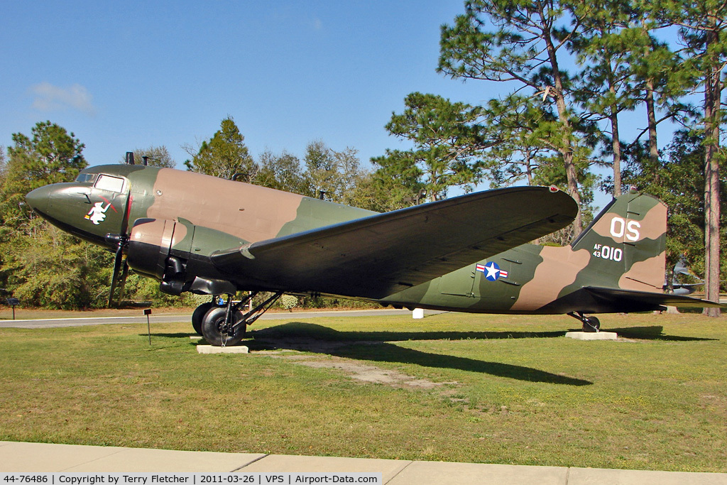 44-76486, 1944 Douglas C-47B-25-DK (R4D-7) Skytrain C/N 16070, On display at the Air Force Armament Museum at Eglin Air Force Base , Fort Walton , Florida  displayed as 43-49010